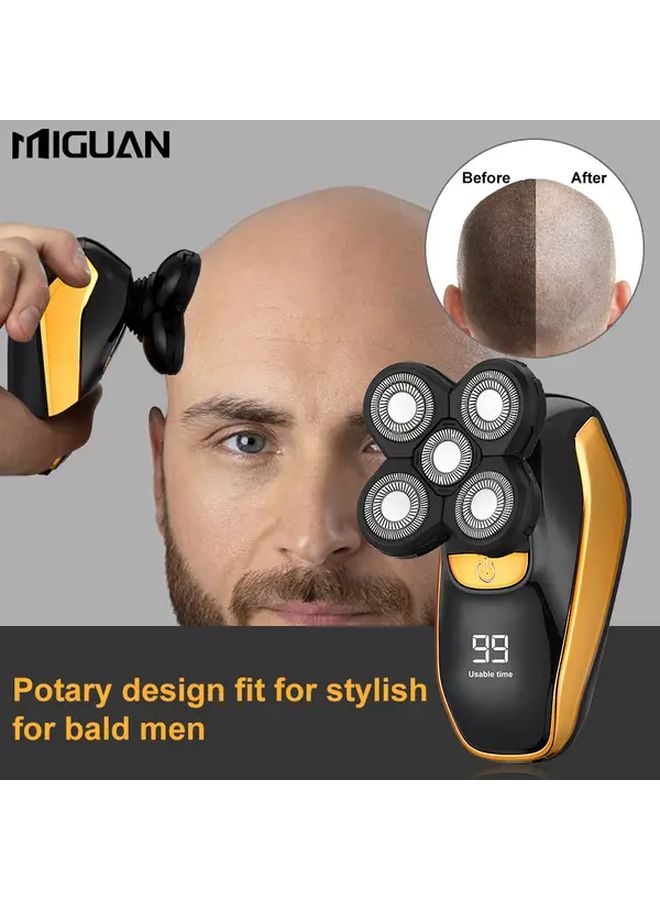 Golden Suit MIGUAN Digital Display USB Rechargeable Five Blade Bald Machine Hair Removal System - Image 3
